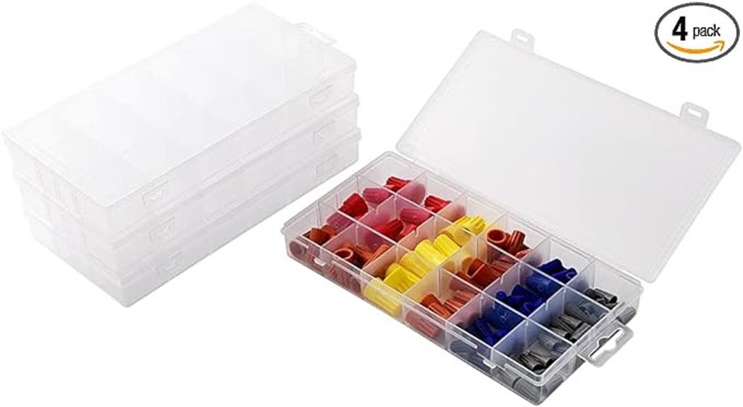 clear plastic compartment containers