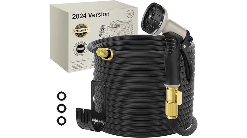 expandable 100ft black garden hose