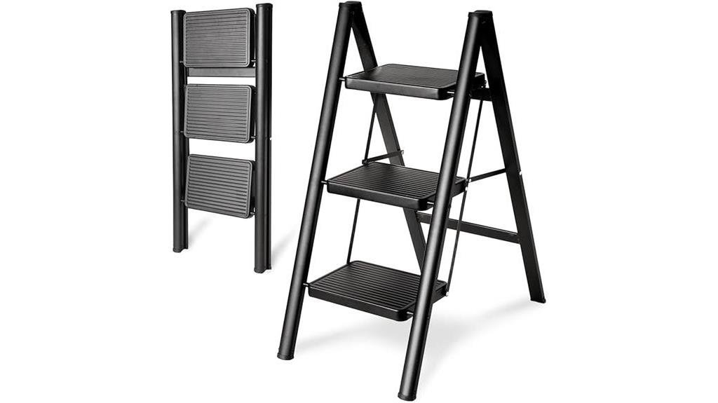 folding black double elite ladder