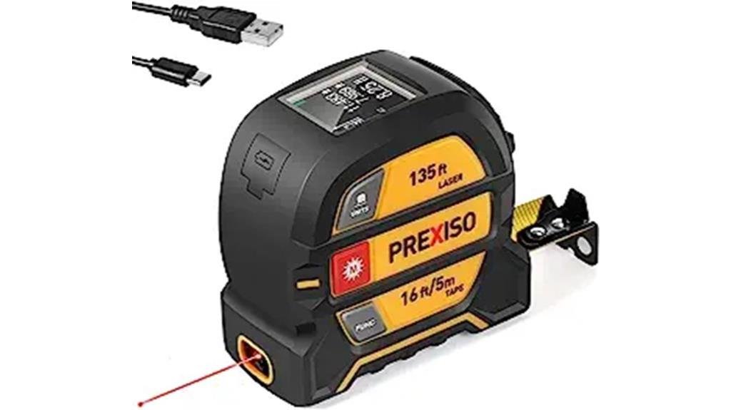 laser tape measure with rechargeable capability