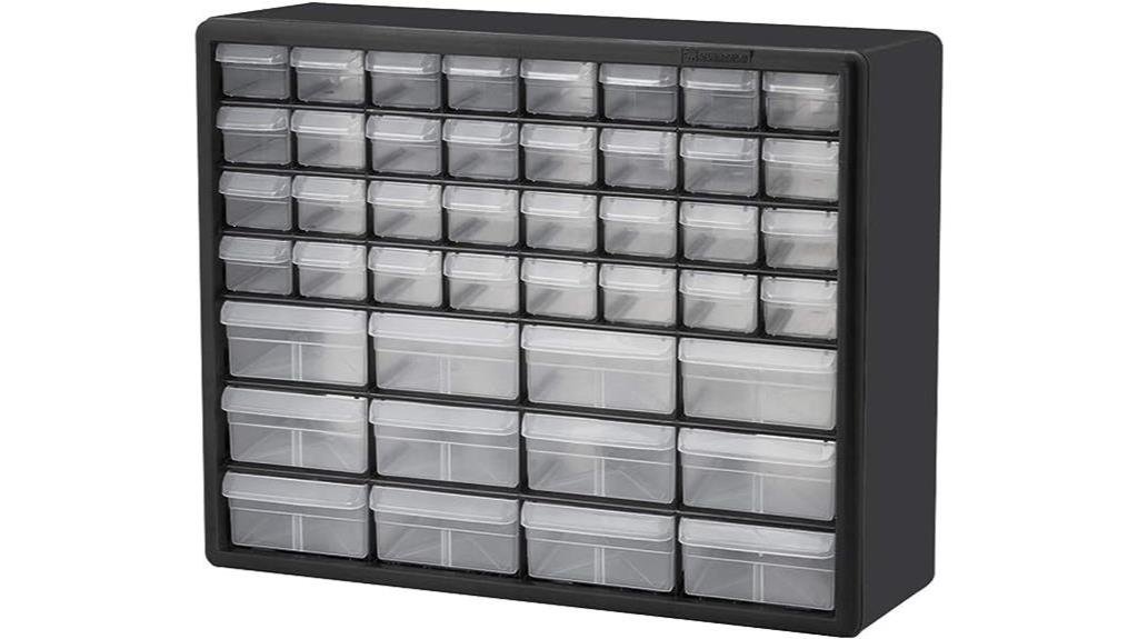 plastic parts storage cabinet