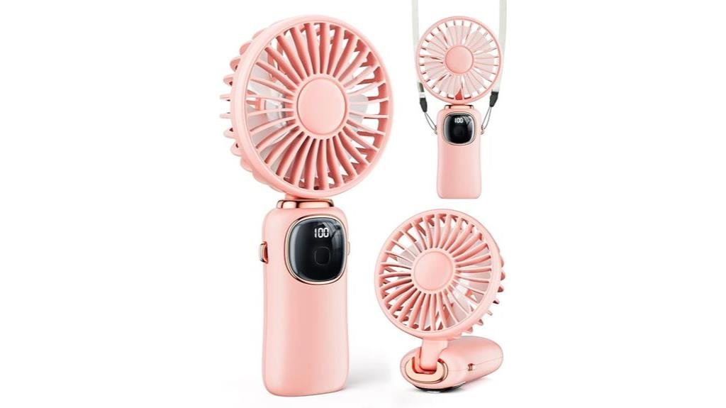 portable handheld fan with led display and 4000mah battery