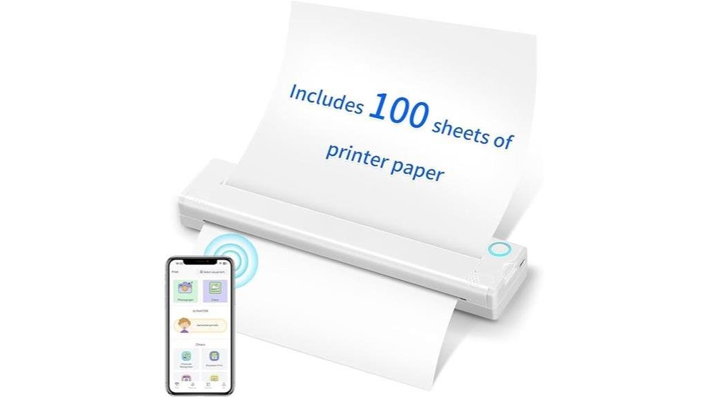portable printer with paper