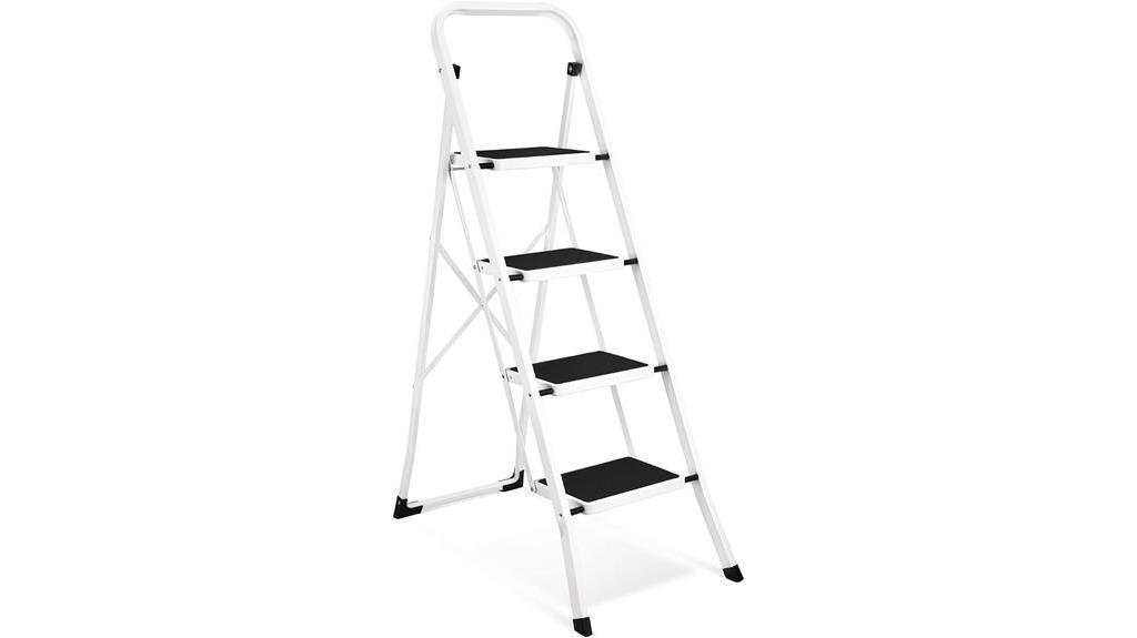 white folding step ladder